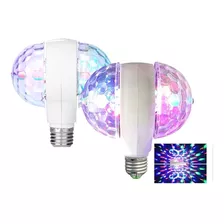 Set X2 Unidades Luces Doble Fiesta Bolichera Giratoria Color