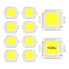 Kit 10 Chip Slim Led 50w Reposição Refletor-branco Frio