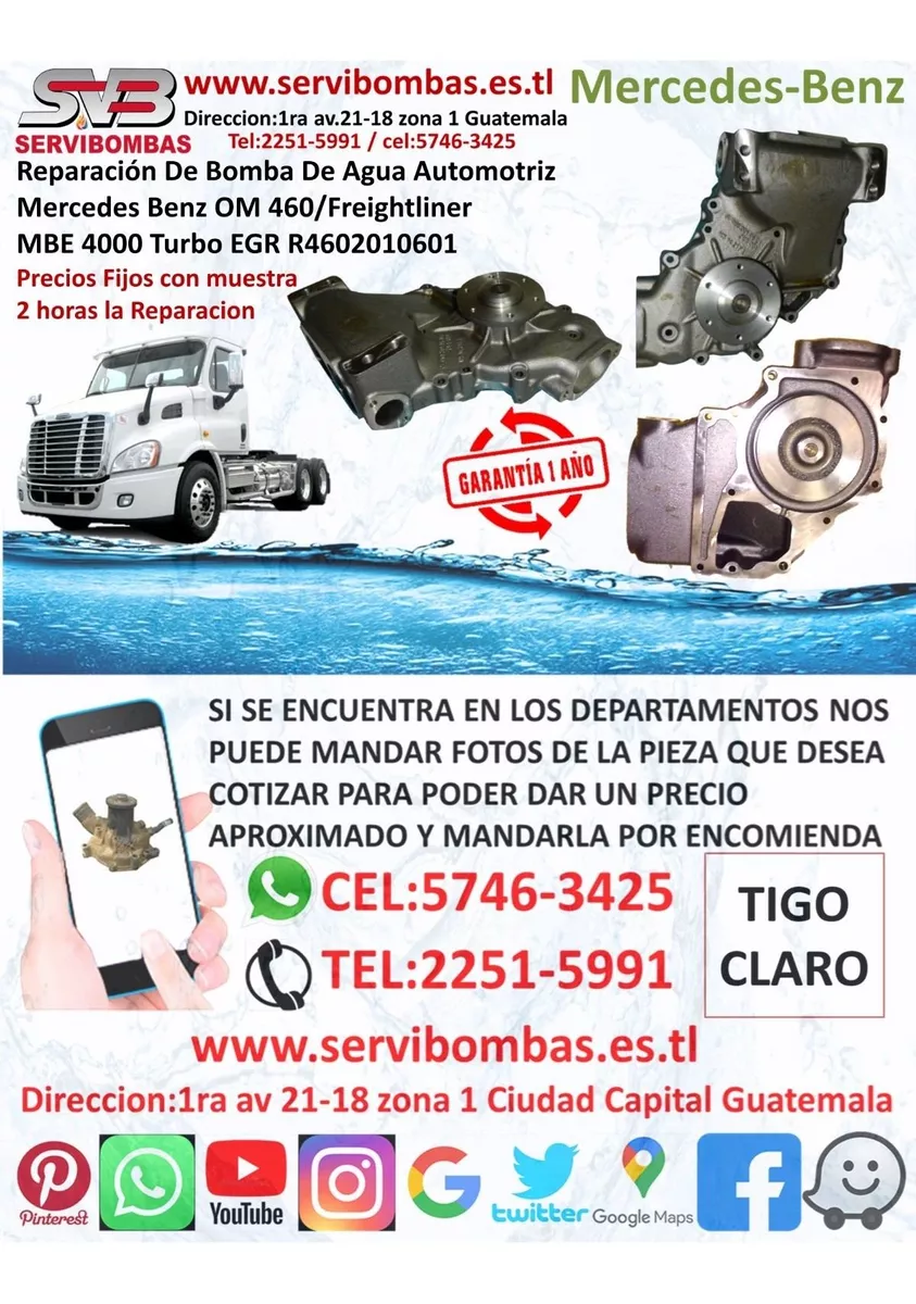 Bombas De Agua Mercedes Benz 460 Freightliner
