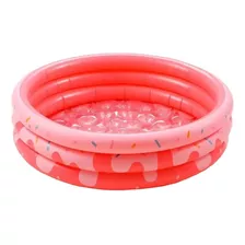 Piscina Infantil Inflável Donuts Gigante 220l Grande 3 Aneis Cor Rosa