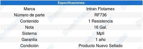 Resistencia Ford F-250 Custom 4.9l L6 87/89 Intran Foto 3