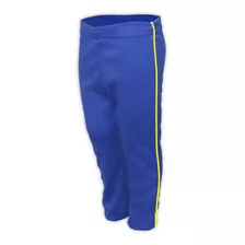 Calça Helanca Juvenil Azul Royal Friso Listra Amarelo