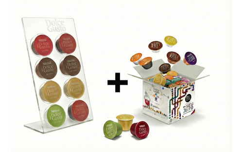 8 Capsulas Sortidas Dolce Gusto Mais Suporte Em Acrilico