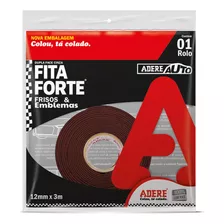 Fita Dupla Face Frisos E Emblemas Para Carro 12mm X 3m Cor Cinza Liso