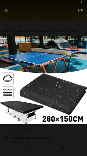 Funda Para Mesa De Ping Pong Negro Impermeable Ajustable