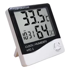Termohigrómetro Htc-1 Medidor Humedad Temperatura Reloj Dis