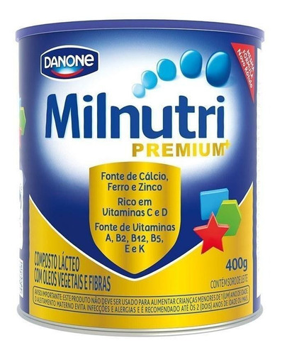 Fórmula Infantil Em Pó Sem Glúten Danone Milnutri Premium  Em Lata De 400g - 12 Meses 2 Anos