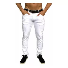 Kit C/ 2 Calça Masculina Jeans Sarja Colorida Reta Top