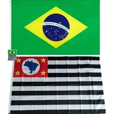 Bandeira Brasil São Paulo Oficial 90 Cm X 150 Cm Envio Hj