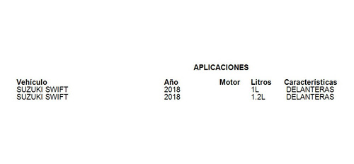 Balatas Delanteras Suzuki Swift 2018 1.0l Brembo Foto 2