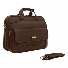 Pasta Bolsa De Ombro Executiva Notebook Maleta Social Luxo Cor Marrom