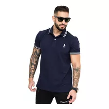 Camiseta Gola V Polo Marine Premium Algodão Slim Masculina