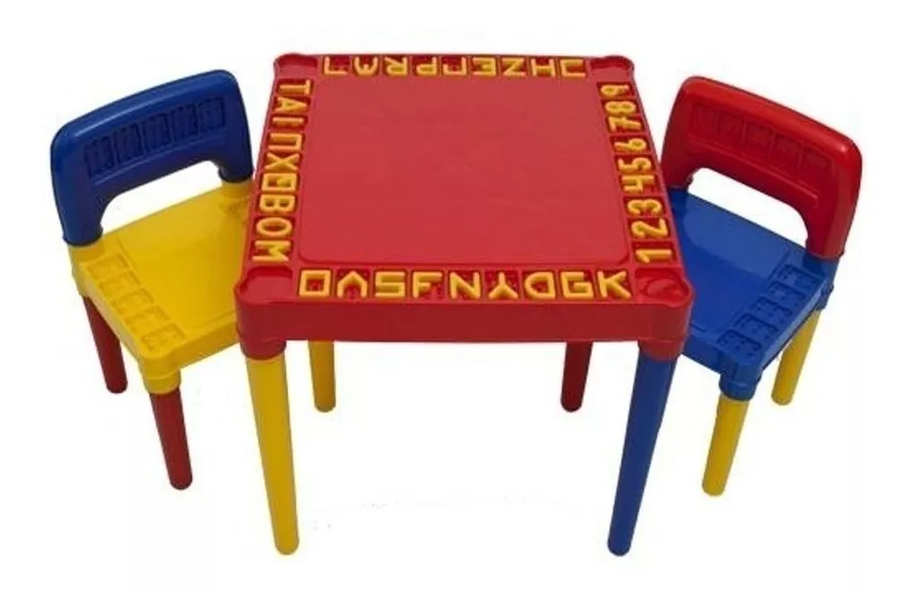 Mesa Infantil Mesinha Com 2 Cadeira Educativa Para Crianças