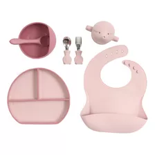 Kit De Alimentação Infantil / Bebê Em Silicone Com Ventosa