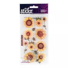 Sticko Vellum Pegatinas Girasol Spvm-76 (paquete De 6)