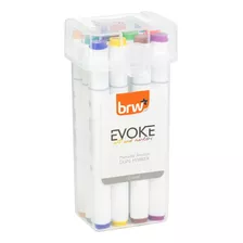 Marcadores Dual Marker Pro Evoke Doble Punta X12colores Brw