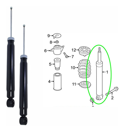 Amortiguador Trasero Der - Izq Audi A4 - Q5  Foto 3