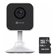 Cámara Seguridad Wifi Inalámbrica Ezviz H1c Ip 1080p + 128gb Color Blanco