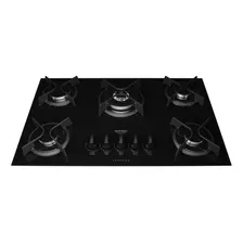 Cooktop 5b Preto Com Mesa De Vidro Tripla Chama Dako Bivolt