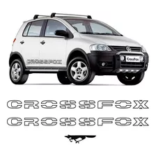 Kit Faixas Crossfox 2006 07 Adesivo Lateral Preto Volkswagen