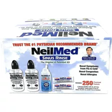 Neil Med Sinus Rinse, 250 Paquetes Premezclados Con 2 Botell