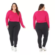 Kit 2 Calça Plus Size Feminina Legging Não Pega Pelo 1133