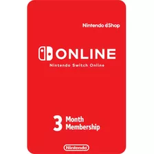 Tarjeta E-card Nintendo Switch On-line 3 Meses