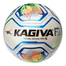 Bola De Futsal Oficial F5 Brasil Pró X Kagiva Cor Bca / Amr Neon / Verm Neon