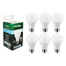 Kit 6 Lâmpadas Led 9w Luz Branca Bivolt E27 Bulbo Sylvania