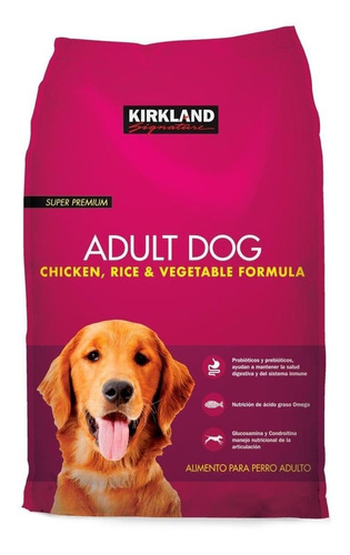Alimento Kirkland Signature Super Premium Para Perro Adulto Sabor Pollo, Arroz Y Vegetales En Bolsa De 18kg
