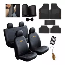 Capa Pra Banco Carro Couro Chevrolet Jogo Tapetes + Brindes