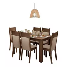 Juego De Comedor 6 Sillas Mesa Living Rustico Gran Calidad