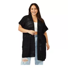 Saída De Praia Kimono Plus Size Cardigan Verão Levinho