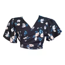 Blusa Crop Top Campesina Casual De Hombros Descubiertos Dama