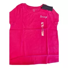 Camiseta Manga Curta Infantil Rosa Pink Tommy Hilfiger