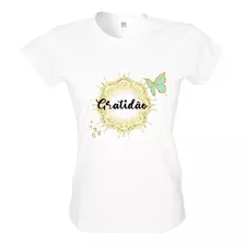 Camiseta Ano Novo Baby Look Feminina Frases Gratidão