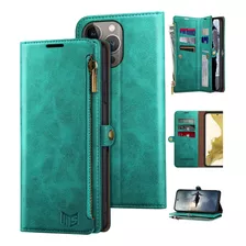 Funda Suanpot Para iPhone 14 Pro Max Cuero Wallet Aqua