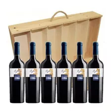 Estuche Madera Vino La Azul Reserva Blend X 6 Unidades