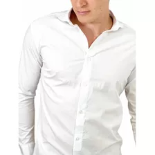 Camisa Hombre Elastizada Entallada De Vestir