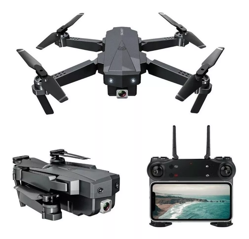 Mini Drone Zll Bright Sg107 Com Dual Câmera 4k Preto 1 Bateria