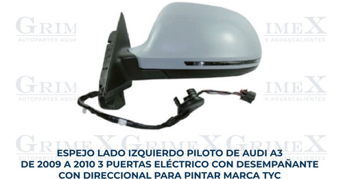 Espejo Audi A3 Hatchback 2009-09-2010-10 Elect C/direcc Ore Foto 2