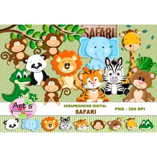 Kit Digital Clipart Papeles Digitales Elementos Safari-arts