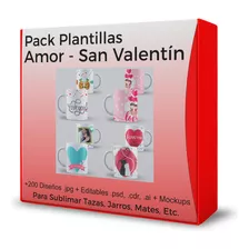 Plantillas Sublimar Tazas San Valentín - Amor 