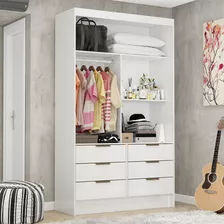 Closet De Casal Sevilha Com 6 Gavetas Carioca Móveis Cor Branco