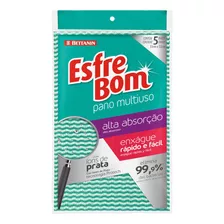 Pano Para Limpeza Esfrebom Pano Alta Absorção Pano Verde 5 U