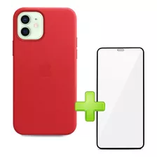 Protector Funda Case Silicona iPhone 12 + Vidrio Full - Otec