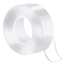  Cinta Adhesiva Magica Doble Faz Cara Reutilizable 2mts Tape