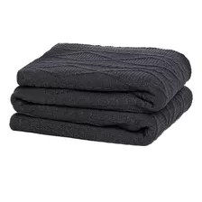 Peseira Manta Tricot Decorativa Para Sofá Cama Casal King 