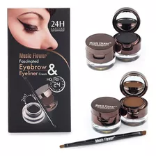 Delineador De Ojos De Gel En Polvo Impermeable Marron Y Neg