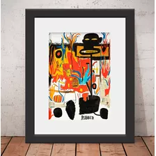 Quadro Decorativo Basquiat 56x46cm Vidro + Paspatur U0277